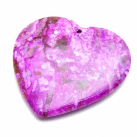 Halfedelsteen hanger hart 46mm (1 st.)