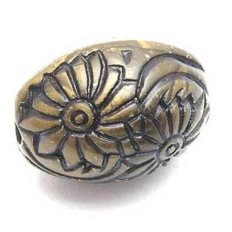 Metallook kraal brons ovaal 24mm (5 st.)