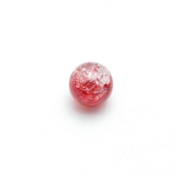 Crackle kraal, rond, rood, 6 mm (30 st.)