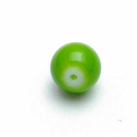 Glaskraal, rond, groen, 12 mm (15 st.)