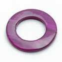 Schelp kraal, rond, open, paars, 26 mm (5 st.)
