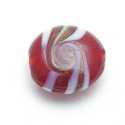Glaskraal, rond, rood, 14 mm (3 st.)