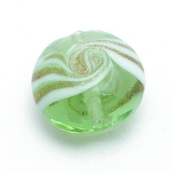 Glaskraal, rond, groen, 14 mm (3 st.)