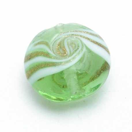 Glaskraal, rond, groen, 14 mm (3 st.)