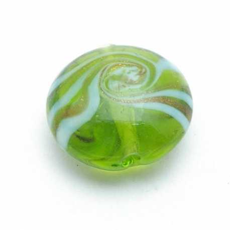 Glaskraal, rond, groen, 14 mm (3 st.)