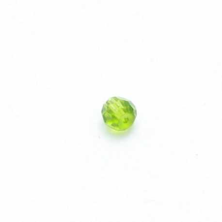 Glaskraal, rond met facetten, groen, 6 mm (10 st.)