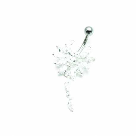 Piercing, bloem, transparant (1 st.)