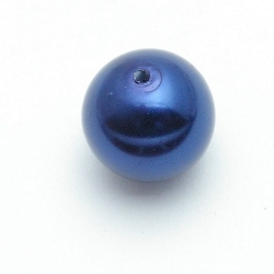 Glasparel, rond, donkerblauw, 18 mm (5 st.)