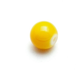 Glaskraal, rond, geel, 12 mm (15 st.)