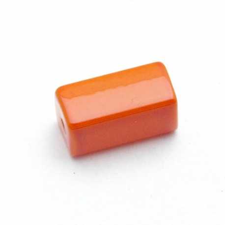 Glaskraal, rechthoek, oranje, 16 x 8 mm (10 st.)