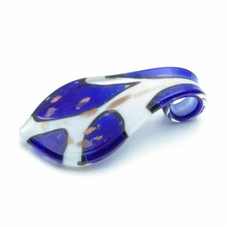 Hanger, blad, blauw/wit, 60 mm (1 st.)