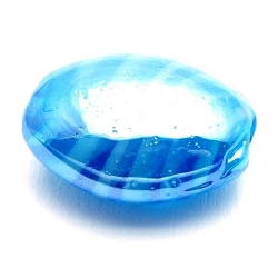 Luster kraal, ovaal (plat), blauw, 12 mm (5 st.)