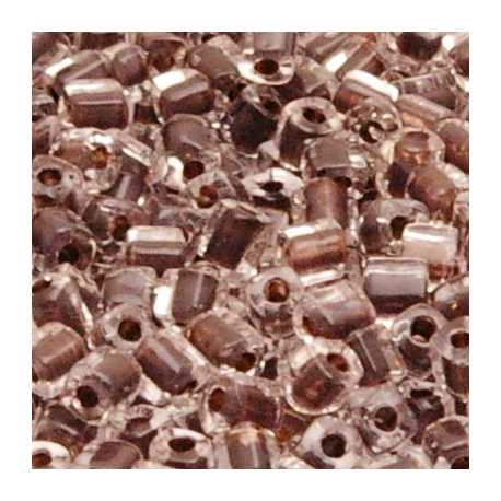 Rocailles, transparant met zwarte kern, vierkant (50 gr.)