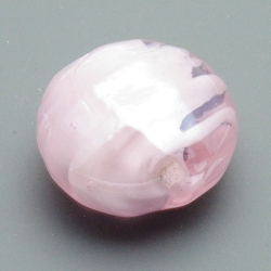 Luster kraal, rond (plat), roze, 20 x 12 mm (5 st.)