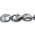 Geperste schelp kraal zwart ovaal (plat) 18 x 12 mm (6 st.)