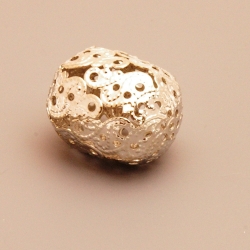 Filligrain, Metalen kraal, ovaal, zilver, 28 x 22 mm (1 st.)