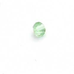 Glaskraal, bicone, facetten, groen, 4 mm (1 streng)
