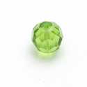 Glaskraal, rond met facetten, groen, 12 mm (5 st.)