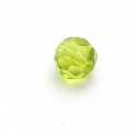 Glaskraal, rond met facetten, groen, 10 mm (5 st.)