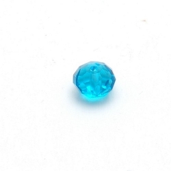 Glaskraal, donut met facetten, turquose, 8 x 12 mm (10 st.)
