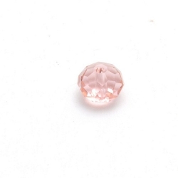 Glaskraal, donut met facetten, roze, 8 x 12 mm (10 st.)