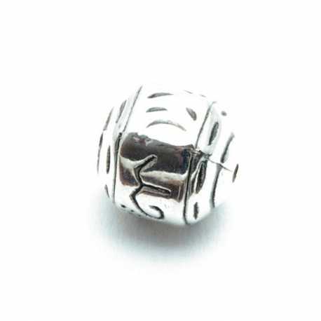 Metallook kraal, 6 hoekig , 15 x 13mm, (6 st.)