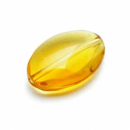 Glaskraal ovaal, lichtbruin, 20 x 12 mm (8 st.)