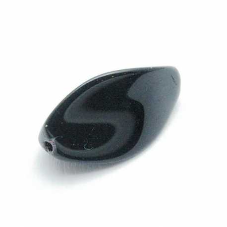 Glaskraal, brok, zwart, 20 x 12 mm (8 st.)