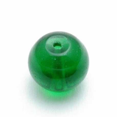 Glaskraal, rond, groen, 14 mm (10 st.)
