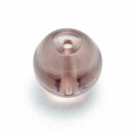 Glaskraal, rond, amethyst, 14 mm (10 st.)