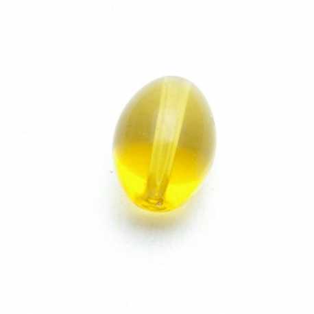 Glaskraal, ovaal, lichtbruin, 13 x 8 mm (15 st.)
