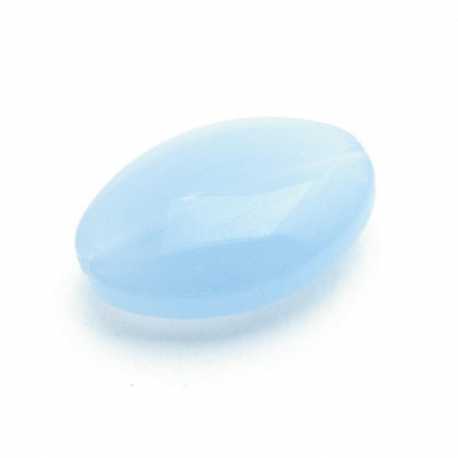 Glaskraal, ovaal, lichtblauw, 20 x 12 mm (8 st.)