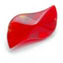 Glaskraal, langwerpig met twist, rood, 24 mm (5 st.)