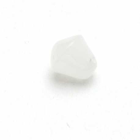 Glaskraal, druppel, wit, 10 mm (10 st.)