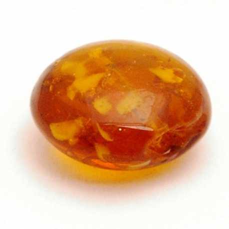 Glaskraal, rond (plat), bruin met goudfolie, 18 mm (5 st.)