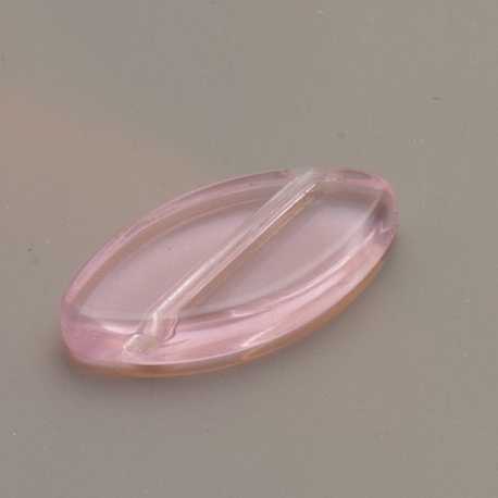 Glaskraal, ovaal, roze, 20 x 10 mm (8 st.)