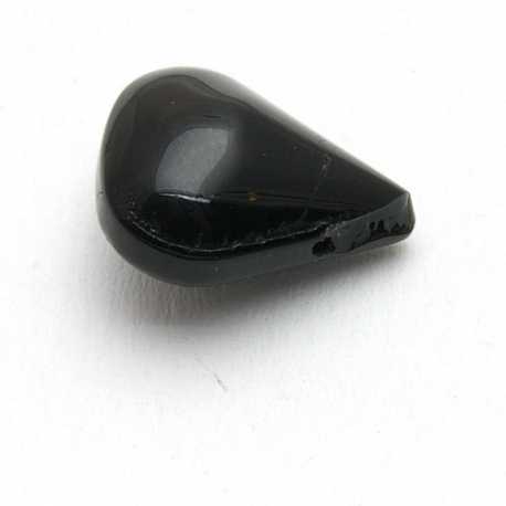 Glaskraal, druppel, zwart, 17 x 14 mm (8 st.)