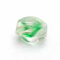 Glaskraal, brokje, transparant/groen, 14 mm (10 st.)