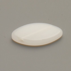 Glaskraal, ovaal, wit, 20 x 10 mm (8 st.)