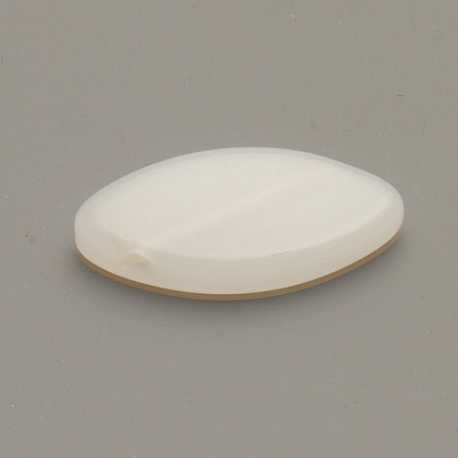 Glaskraal, ovaal, wit, 20 x 10 mm (8 st.)