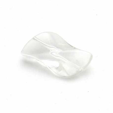 Glaskraal, langwerpig met twist, transparant, 24 mm (5 st.)