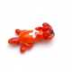 Hanger, handgemaakt, glas, hond met bot, oranje/rood, 50 mm (1 st.)