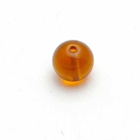 Glaskraal, rond, bruin, 8 mm (10 st.)