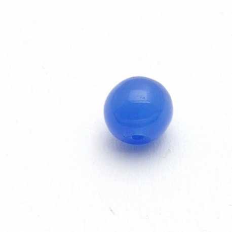 Glaskraal, rond, blauw, 8 mm (10 st.)
