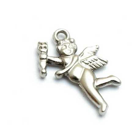 Metaal, bedel, zilver, cupido, 22 mm (10 st.)