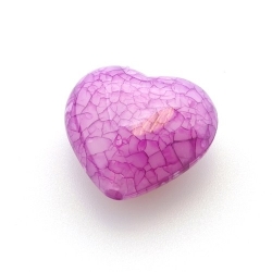 Kunststof kraal hart roze 26 mm (5 st.)