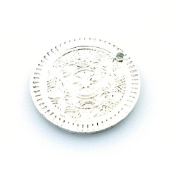 Metaal, hanger, munt, zilver, 26 mm (10 st.)