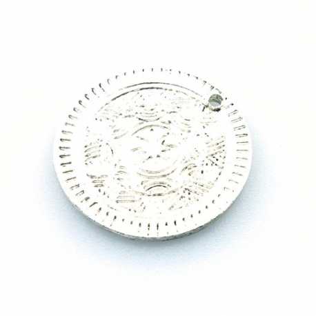 Metaal, hanger, munt, zilver, 26 mm (10 st.)
