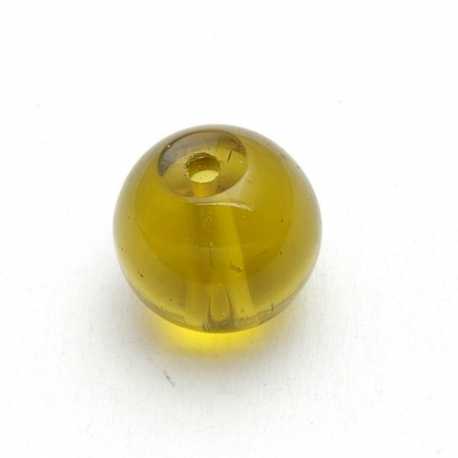 Glaskraal, rond, bruin, 12 mm (8 st.)
