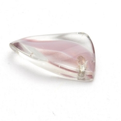 Hanger, glas, brokje, transparant/wit/paars, 20 x 10 mm (8 st.)